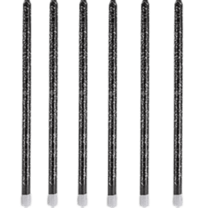 Velas largas negra con puntos blanco, 6pcs