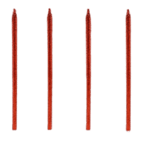 Velas color rojo con glitter, 15,2 cms, 6 piezas