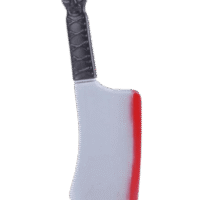 Cuchillo de plástico con sangre medidas 37 x 13 cms