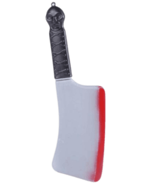 Cuchillo de plástico con sangre medidas 37 x 13 cms