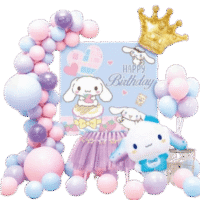 Guirnalda de globos mas fondo de Cinnamaroll, 58 Piezas