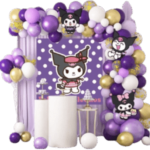 Guirnalda de Globos Fondo Feliz Cumpleaños Kuromi, 86 Piezas