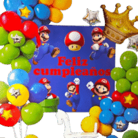 Guirnalda de Globos con fondo de Mario Bross, 68 Piezas