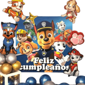 Guirnalda de Globos Fondo Feliz Cumpleaños Paw Patrol, 25 Piezas