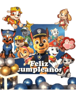 Guirnalda de Globos Fondo Feliz Cumpleaños Paw Patrol, 25 Piezas