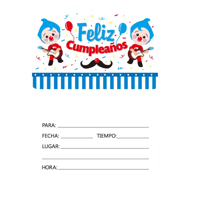 Tarjetas de Invitación plim plim, 8 piezas - Imagen 3