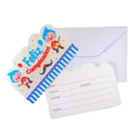 Tarjetas de Invitación plim plim, 8 piezas