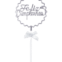 Topper torta Feliz Cumpleaños Plateado