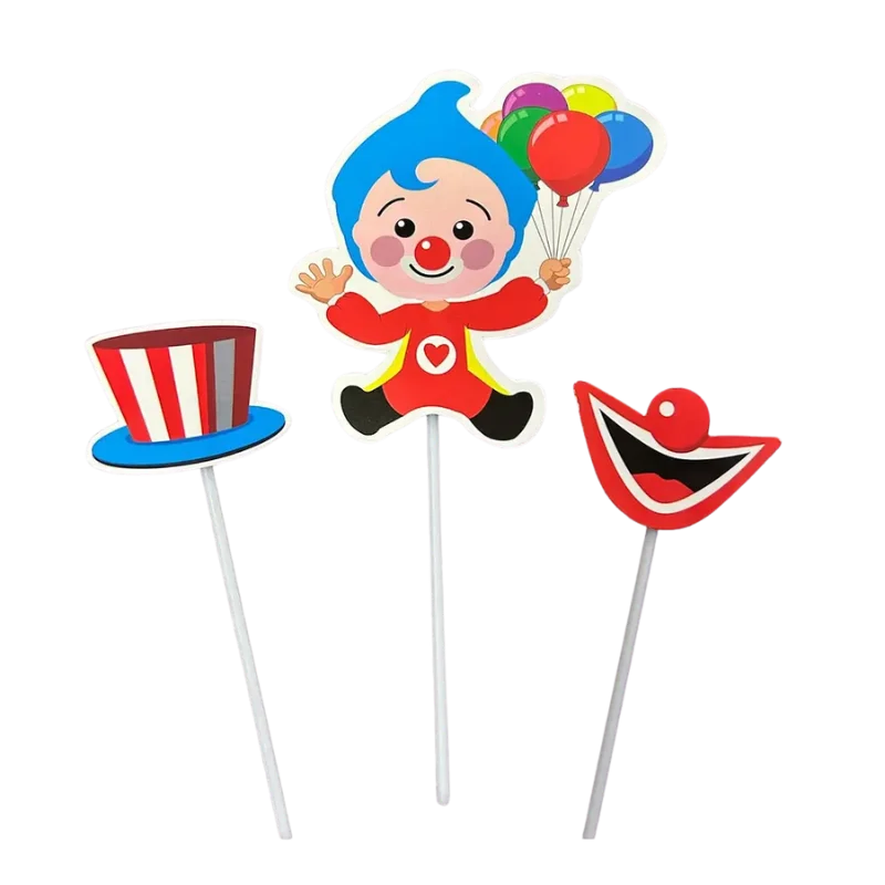 Topper para Torta Plim Plim, 3 piezas