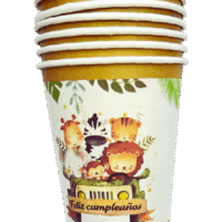 Vasos, animalitos de la selva, safari. 10 piezas