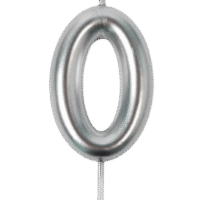 Vela Nro 0 Plateada