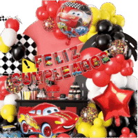 Set  Guirnalda Globos  Cars x 57 Piezas