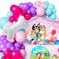 Set Guirnalda Bluey Rosa x 68 Piezas