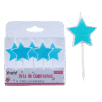 Set de 5 Velas Estrellas Celeste