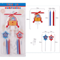 Vela plim plim y sus amigos Helicoptero , 7 pcs