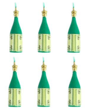 Set de velas botellas de vino, 6 piezas