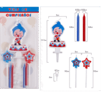 Velas Plim Plim con guitarra, 7 Piezas