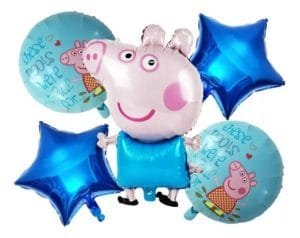 Set 5 Globos Metálicos Infantiles George Con Peppa Pig