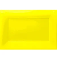 Bandeja plástica rectangular amarilla, 3 piezas