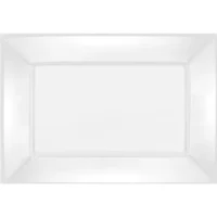 Bandeja Rectangular Blanca x 3 Piezas