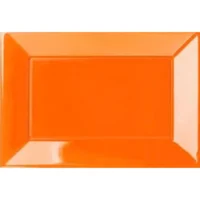 Bandeja plástica rectangular naranja, 3 piezas
