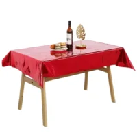 Mantel metalizado rojo, 137x274 cms