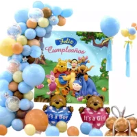 Set Decoración Cumpleaños Winnie Pooh Globos Y Poster.