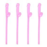 Bombilla pene despedida de Soltera rosa 2x19cm 4pcs