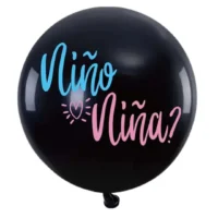 Globo latex negro revelación de genero, niño o niña 45 cm