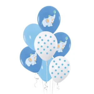 Set de globos de látex 7pcs elefante celeste