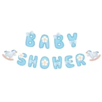 Guirnalda Baby Showers Celeste, 2 partes, 5 metros