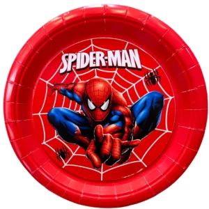 Platos Cartón Spiderman 18cm x 6 Piezas