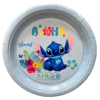 Platos Cartón Stitch  18 cm x 6 Piezas