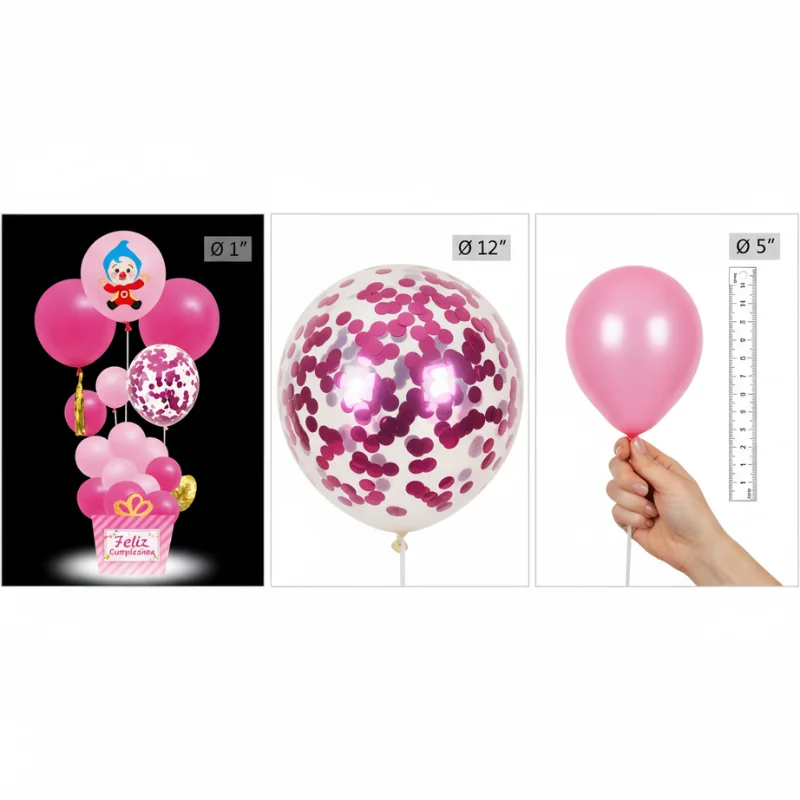 Set de Globos Plim plim 17 piezas Rosado - Imagen 3