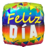 Globo Feliz Dia, cuadrado, 45 cm