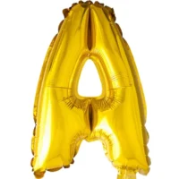Globo Metálico Dorado Letra A   16"