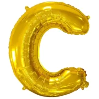 Globo Metálico Letra C dorada 16"