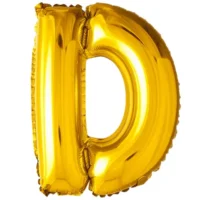 Globo Metálico Letra D dorada 16"