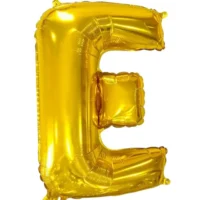 Globo Metálico Letra E dorada 16"