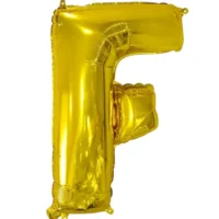 Globo Metálico Letra F dorada 16"