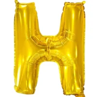 Globo Metálico Letra H dorada 16"