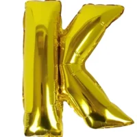 Globo Metálico Letra K dorada 16"
