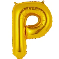 Globo Metálico Letra P dorada 16"