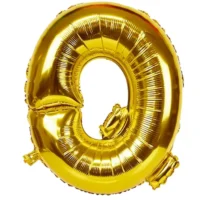 Globo Metálico Letra Q dorada 16"