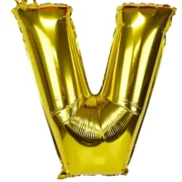 Globo Metálico Letra V dorada 16"