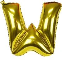 Globo Metálico Letra W dorada 16"