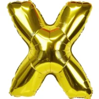 Globo Metálico Letra X dorada 16"