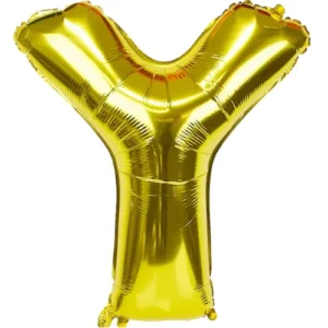 Globo Metálico Letra Y dorada 16"