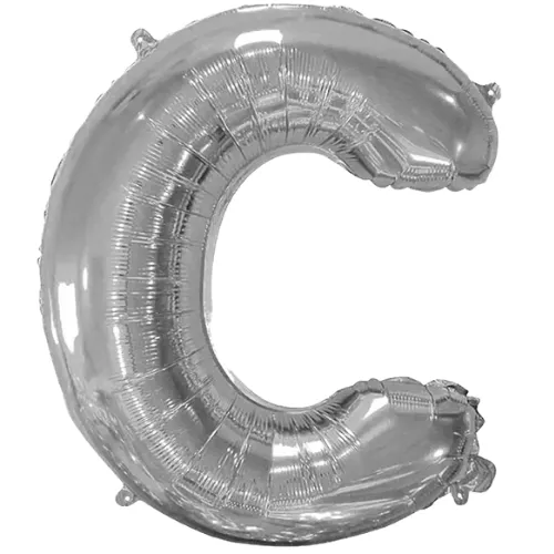Globo Metálico Letra C plateada 16"