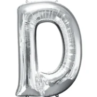 Globo Metálico Letra D plateada 16"